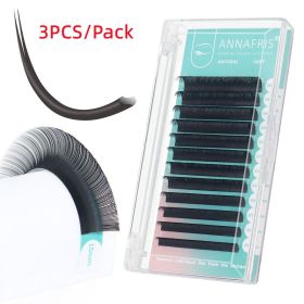 ANNAFRIS 3PCS/Pack Ellipse Flat Eyelashes Extension Natural Soft Matte Black Faux Mink Individual False Lashes Split Tips Light Eye Lashes Extens (Length: 15mm, Curl & Thickness: 0.15 C)